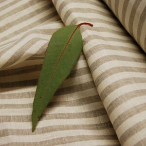 Linen 100% Stripe 10mm Ivory/Flax