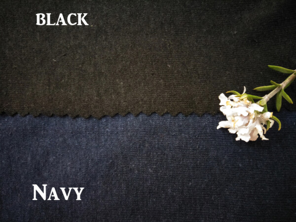 Hemp Organic Cotton T Shirt Knit BLACK & NAVY