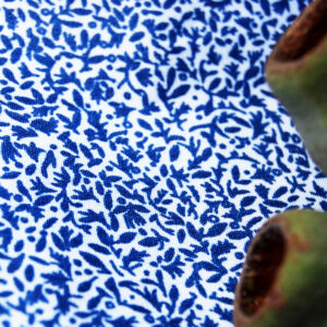 Organic Cotton Poplin- Printed Botanie - Blue