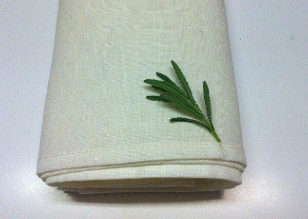 100% Linen Tea Towel Ivory