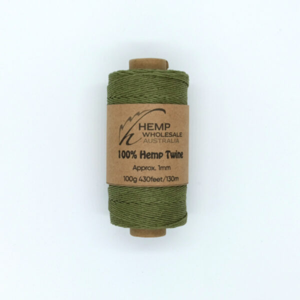 1mm Hemp Twine – Olive 130m