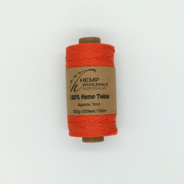 1mm Hemp Twine – Orange 130m