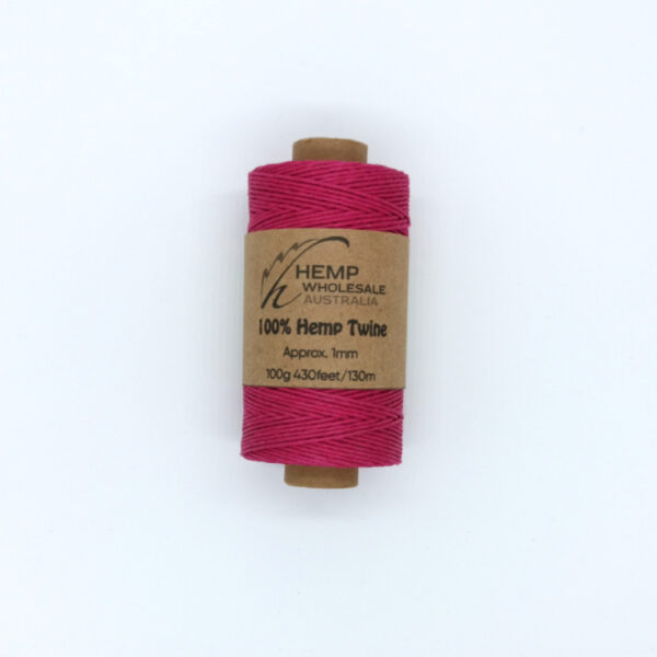 1mm Hemp Twine – Pink 130m