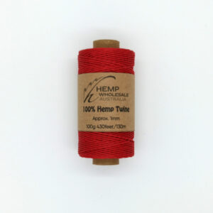 1mm Hemp Twine – Red 130m