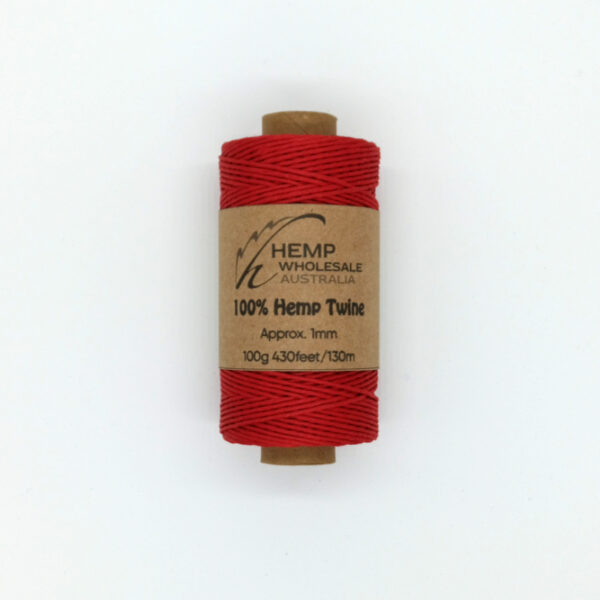 1mm Hemp Twine – Red 130m